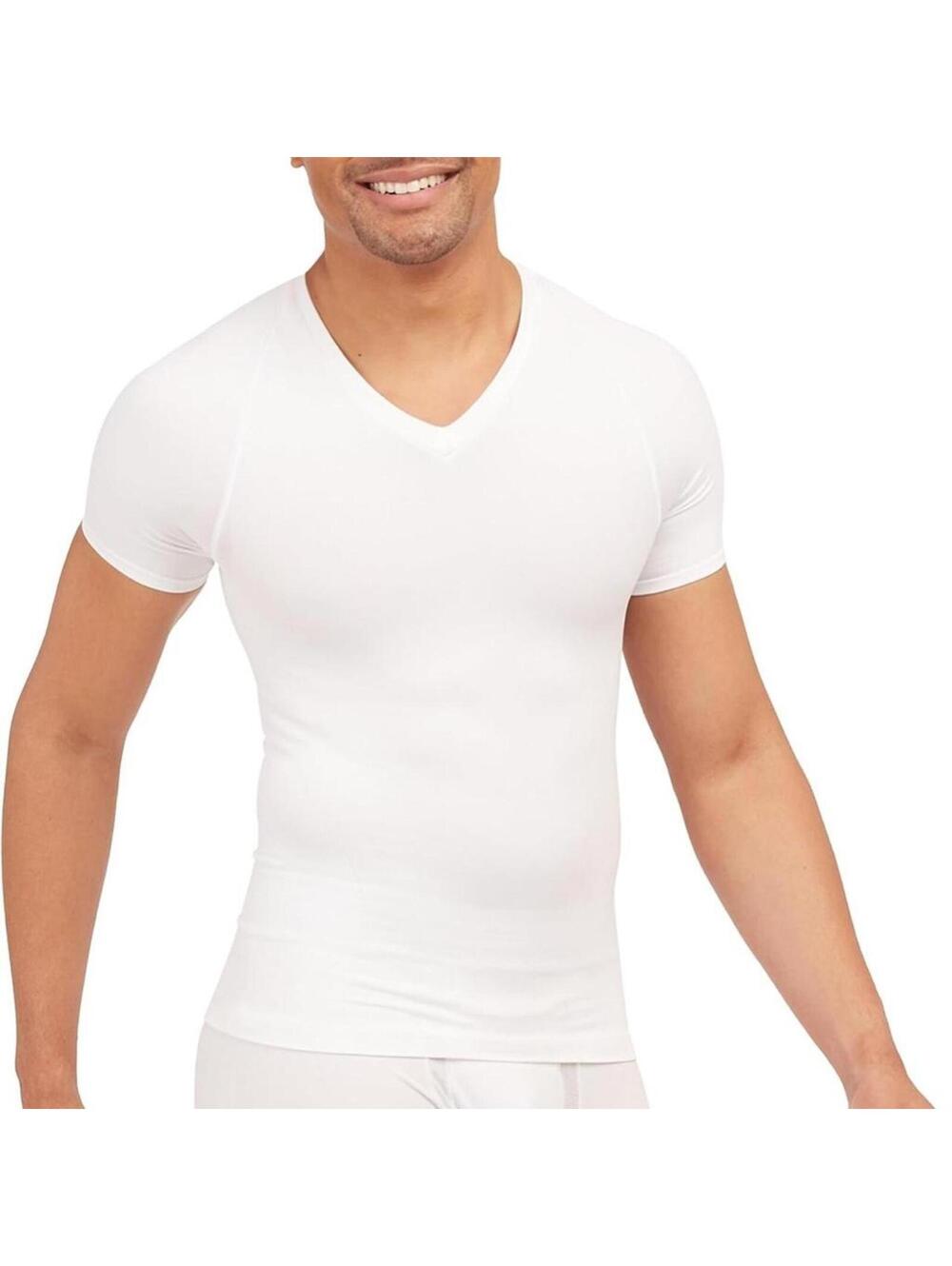 SPANX Mens Zoned Performance Compression V-Neck Large White